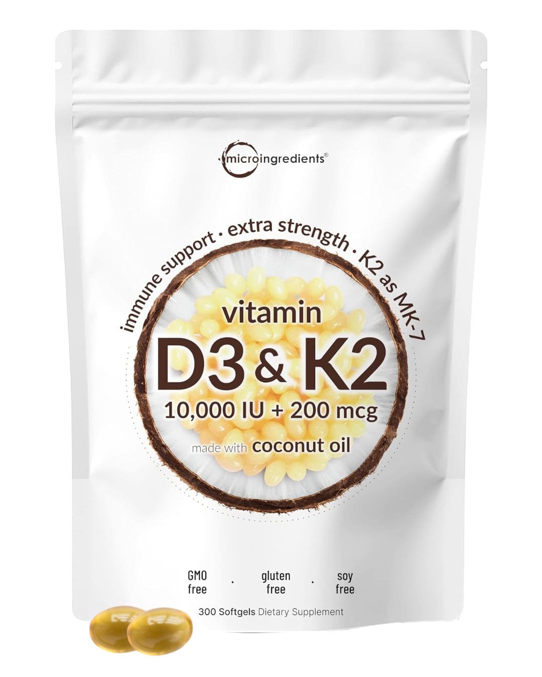 Microingredients Vitamin d3 and k2 softgels