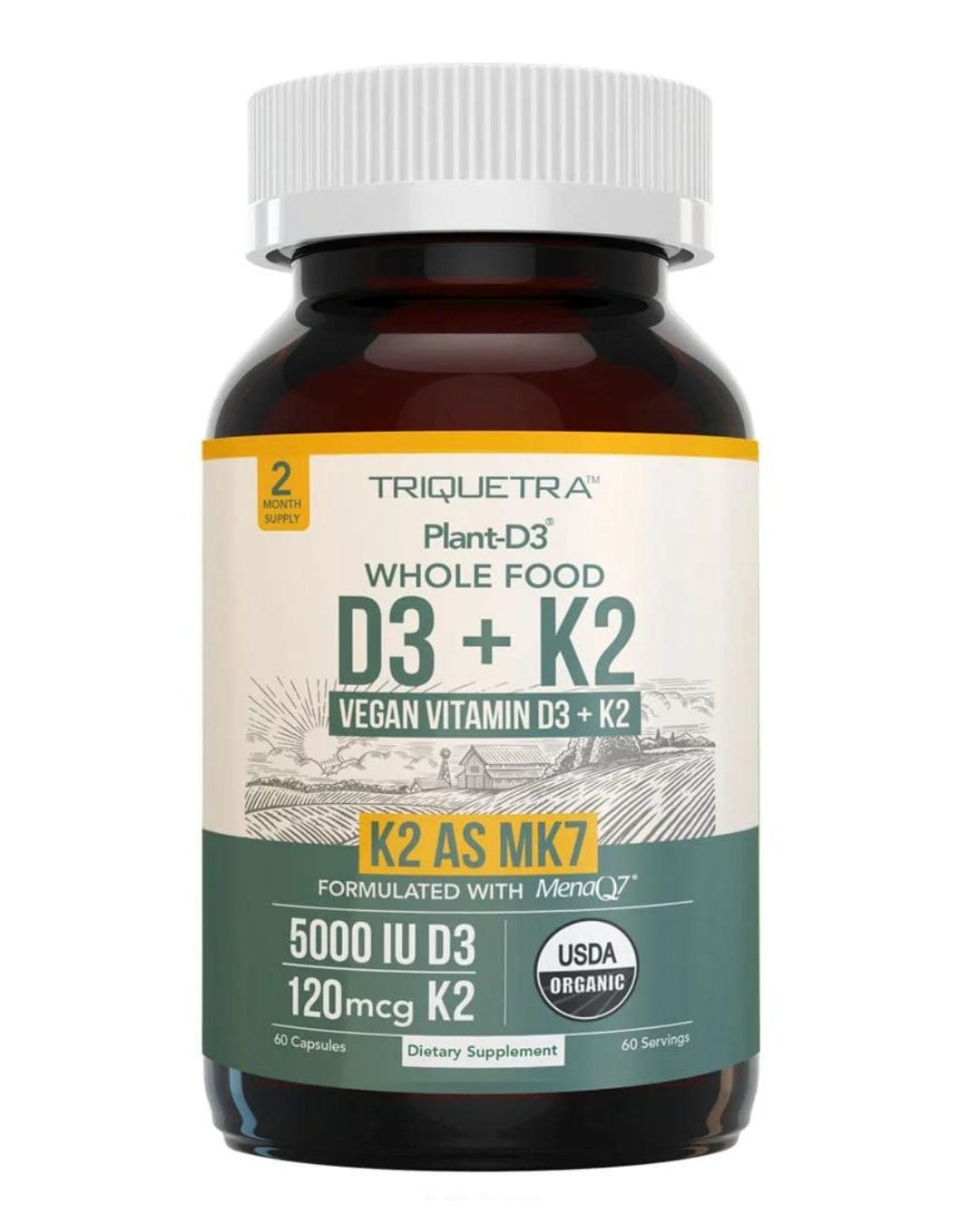 Triquetra vitamin d3 and k2 supplement capsules